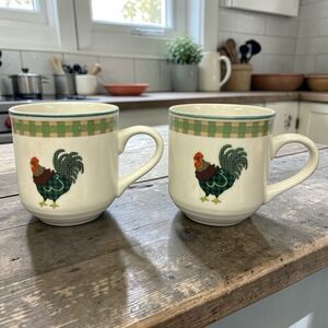 Rooster Morn by Julie Ingleman Designs Stoneware Mugs Set of 2